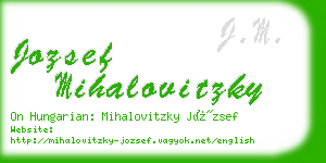 jozsef mihalovitzky business card